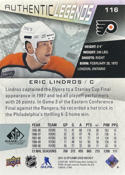 2021-22 SP Game Used #116 Eric Lindros Back