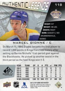 2021-22 SP Game Used #118 Marcel Dionne Back