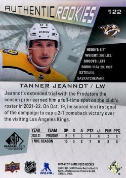 2021-22 SP Game Used #122 Tanner Jeannot Back