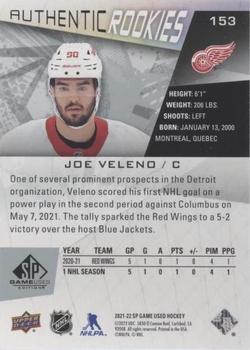 2021-22 SP Game Used #153 Joe Veleno Back