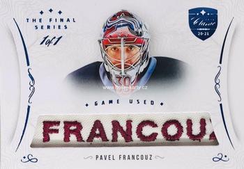 2021 OFS Classic The Final Series - Game Used Blue #MEM-PN Pavel Francouz Front
