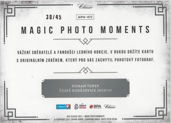 2021 OFS Classic The Final Series - Magic Photo Moments Red #MPM-072 Roman Turek Back