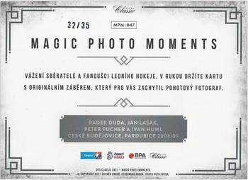 2021 OFS Classic The Final Series - Magic Photo Moments Blue #MPM-047 Radek Duda / Ivan Huml / Jan Lasak / Peter Pucher Back