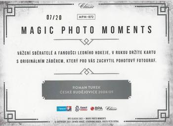 2021 OFS Classic The Final Series - Magic Photo Moments Gold #MPM-072 Roman Turek Back