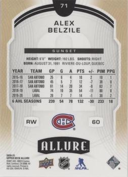 2020-21 Upper Deck Allure - Sunset #71 Alex Belzile Back