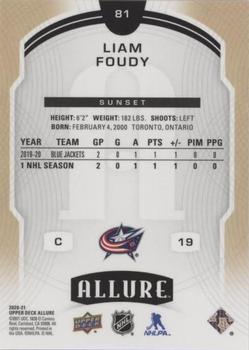 2020-21 Upper Deck Allure - Sunset #81 Liam Foudy Back
