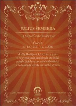2013-14 OFS Plus (ELH) - Legends Gold #12 Julius Sembera Back