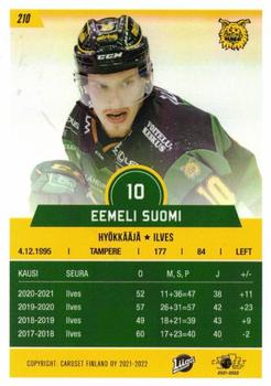 2021-22 Cardset Finland #210 Eemeli Suomi Back