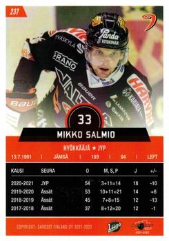 2021-22 Cardset Finland #237 Mikko Salmio Back