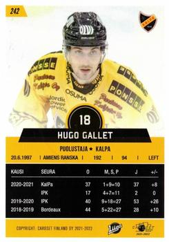 2021-22 Cardset Finland #242 Hugo Gallet Back
