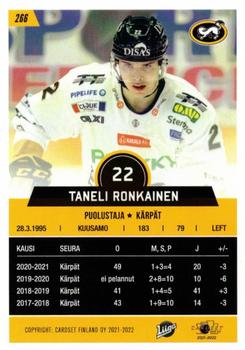 2021-22 Cardset Finland #266 Taneli Ronkainen Back