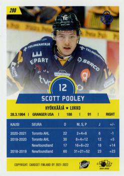 2021-22 Cardset Finland #280 Scott Pooley Back
