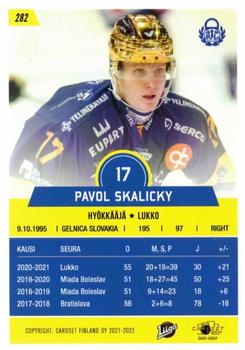 2021-22 Cardset Finland #282 Pavol Skalicky Back