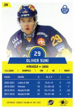 2021-22 Cardset Finland #284 Oliver Suni Back