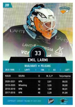 2021-22 Cardset Finland #289 Emil Larmi Back