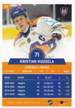 2021-22 Cardset Finland #332 Kristian Kuusela Back