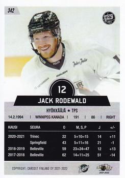 2021-22 Cardset Finland #342 Jack Rodewald Back