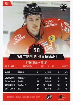 2021-22 Cardset Finland #357 Valtteri Pihlajamäki Back