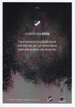 2021-22 Cardset Finland - Hometown Heroes #1 Micke-Max Åsten Back