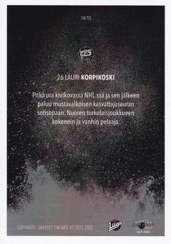 2021-22 Cardset Finland - Hometown Heroes #14 Lauri Korpikoski Back