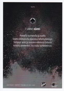 2021-22 Cardset Finland - Hometown Heroes #15 Jarno Kärki Back