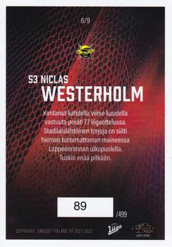 2021-22 Cardset Finland - Stone Walls Blue #6 Niclas Westerholm Back