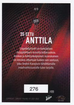 2021-22 Cardset Finland - Stone Walls Blue #8 Eetu Anttila Back