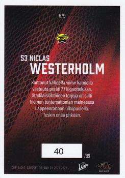 2021-22 Cardset Finland - Stone Walls Red #6 Niclas Westerholm Back