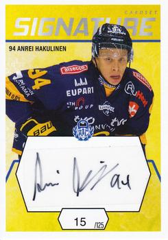 2021-22 Cardset Finland - Signature #NNO Anrei Hakulinen Front