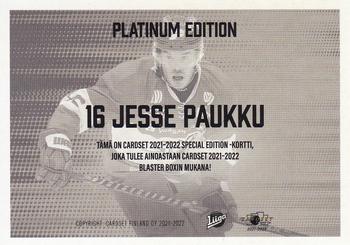 2021-22 Cardset Finland - Limited Edition #NNO Jesse Paukku Back