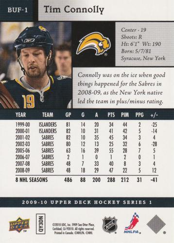 2009-10 Upper Deck - Arena Giveaway Buffalo Sabres #BUF-1 Tim Connolly Back