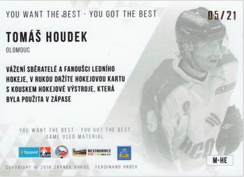 2018-19 OFS Classic Série I - You Want the Best You Got the Best Memorabilia Update #M-HE Tomas Houdek Back
