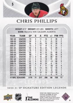2020-21 SP Signature Edition Legends #5 Chris Phillips Back