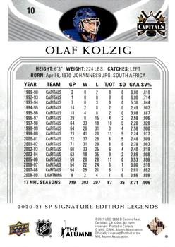 2020-21 SP Signature Edition Legends #10 Olaf Kolzig Back