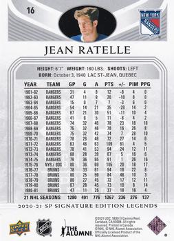 2020-21 SP Signature Edition Legends #16 Jean Ratelle Back