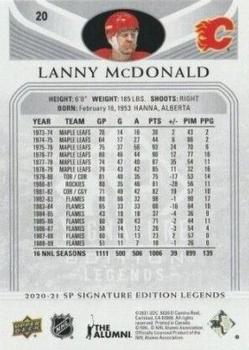2020-21 SP Signature Edition Legends #20 Lanny McDonald Back