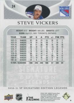 2020-21 SP Signature Edition Legends #24 Steve Vickers Back