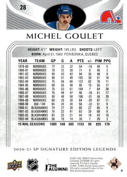 2020-21 SP Signature Edition Legends #28 Michel Goulet Back