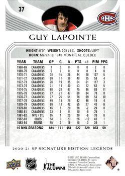 2020-21 SP Signature Edition Legends #37 Guy Lapointe Back