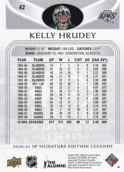 2020-21 SP Signature Edition Legends #42 Kelly Hrudey Back