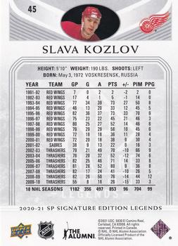 2020-21 SP Signature Edition Legends #45 Slava Kozlov Back