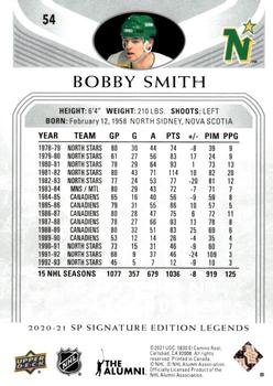2020-21 SP Signature Edition Legends #54 Bobby Smith Back