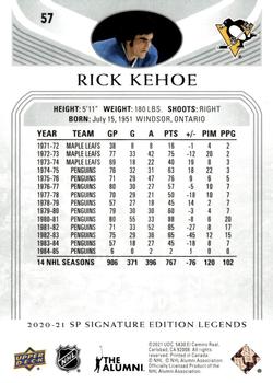 2020-21 SP Signature Edition Legends #57 Rick Kehoe Back