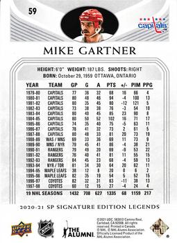 2020-21 SP Signature Edition Legends #59 Mike Gartner Back