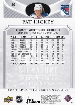2020-21 SP Signature Edition Legends #60 Pat Hickey Back