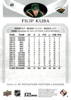 2020-21 SP Signature Edition Legends #65 Filip Kuba Back