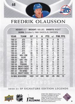 2020-21 SP Signature Edition Legends #68 Fredrik Olausson Back