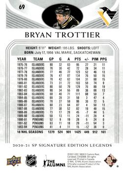 2020-21 SP Signature Edition Legends #69 Bryan Trottier Back