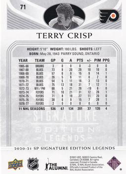 2020-21 SP Signature Edition Legends #71 Terry Crisp Back