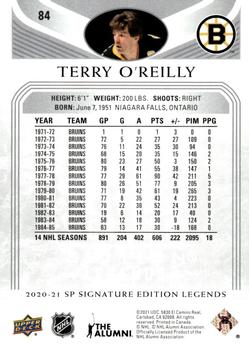 2020-21 SP Signature Edition Legends #84 Terry O'Reilly Back